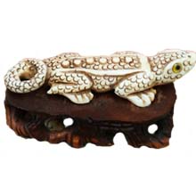 OX BONE CARVED CROCODILE